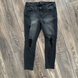 Black distressed jeans